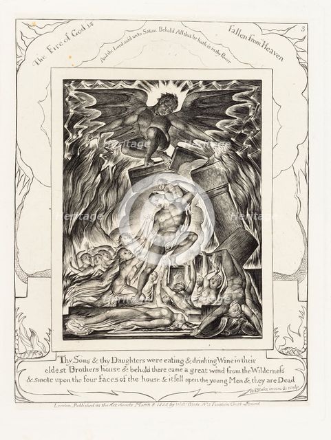 'Thy Sons & thy Daughters were eating & drinking Wine...', 1825. Creator: William Blake.
