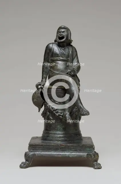 Thymiaterion in the Form of a Comic Actor Seated on an Altar and a Separate..., 1st half of 1st cent Creator: Unknown.