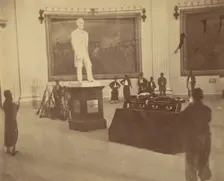 [Thaddeus Stevens Lying in State in the Rotunda of the Capitol at Washington], 1867. Creator: Alexander Gardner