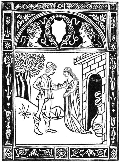 Thais and the youth, 1487 (1964). Artist: Anon