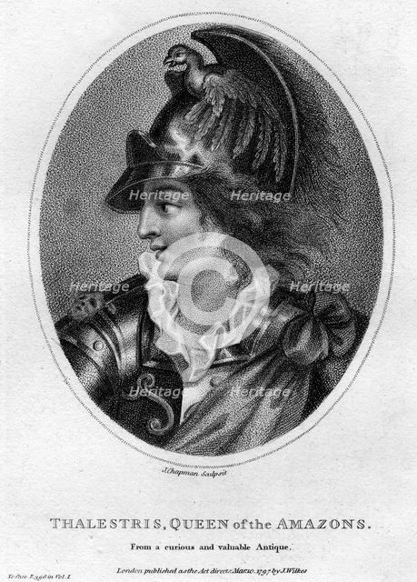 Thalestris, mythical Queen of the Amazons, 1797.Artist: J Chapman