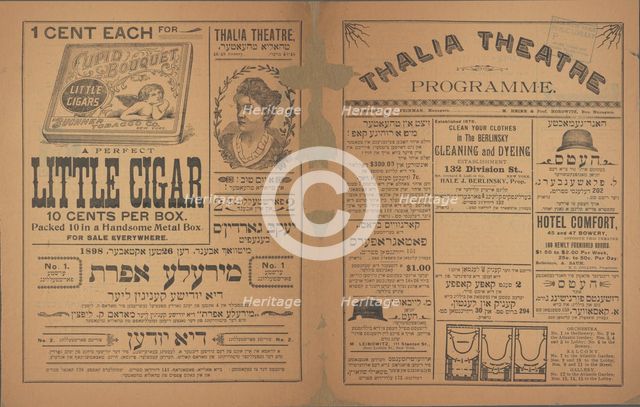 Thalia Theatre programme, c1898. Creator: Thalia Theatre.