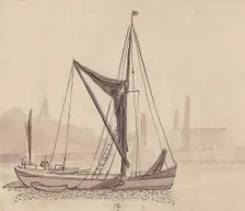 Thames barge, 1951. Creator: Shirley Markham