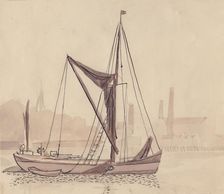 Thames barge, 1951. Creator: Shirley Markham