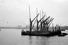 Thames barges on the River Thames at Woolwich, London, c1945-c1965. Artist: SW Rawlings