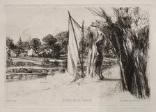 Thames Ditton - With a Sail, 1864. Creator: Francis Seymour Haden (British, 1818-1910)