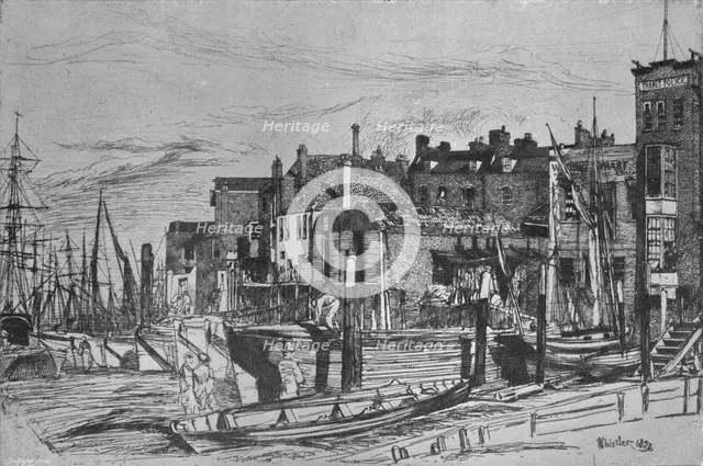 'Thames Police (formerly called Wapping Wharf', 1859, (1903). Artist: James Abbott McNeill Whistler.