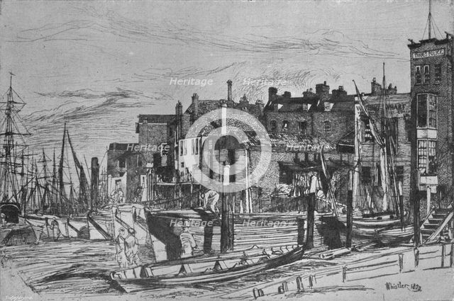 'Thames Police (formerly called Wapping Wharf', 1859, (1903). Artist: James Abbott McNeill Whistler.