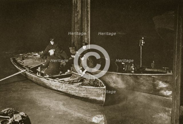 Thames Police on the night patrol, London, 20th century. Creator: Unknown.