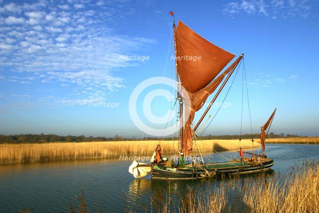 Thames sailing barge, Snape, Suffolk. Creator: Peter Thompson.