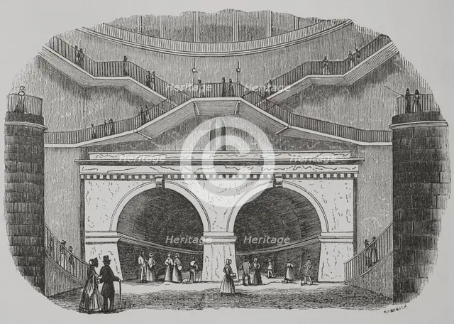 Thames Tunnel  Wapping entrance, London, 1856.  Creator: Cabanach.