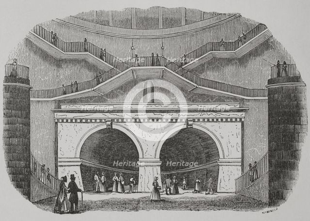 Thames Tunnel  Wapping entrance, London, 1856.  Creator: Cabanach.
