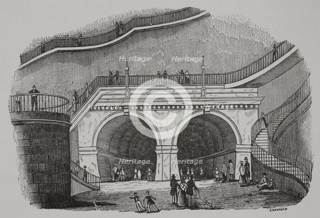 Thames Tunnel  Wapping entrance, London, 1856.  Creator: Cabanach.