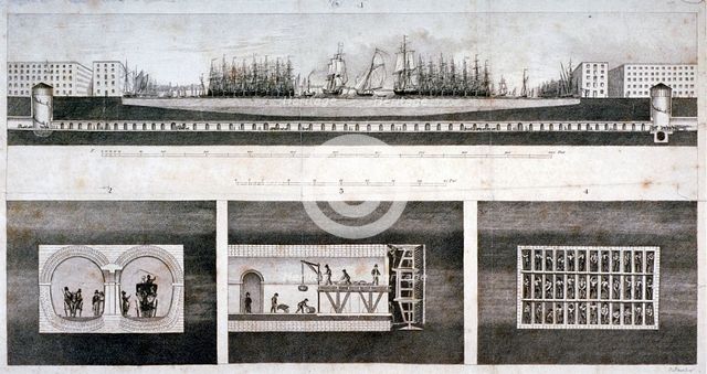 Thames Tunnel, London, 1827. Artist: T Blood