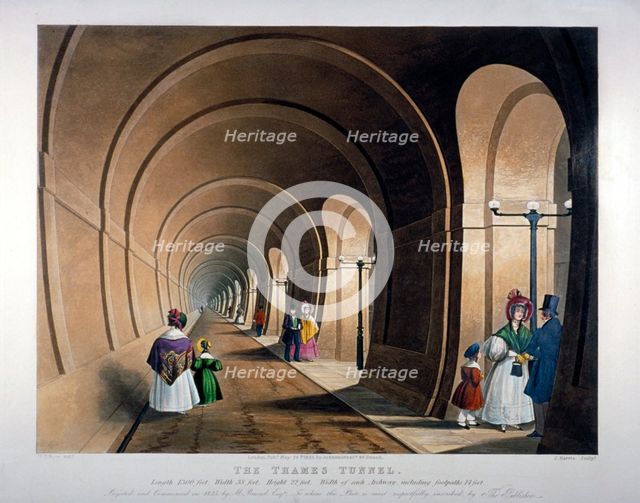 Thames Tunnel, London, 1835. Artist: John Harris