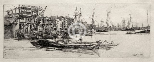 Thames Warehouse, 1871. Creator: James McNeill Whistler (American, 1834-1903).