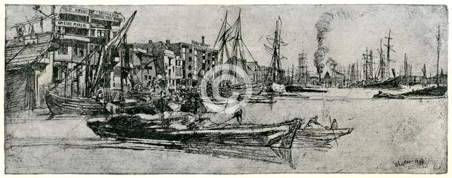 'Thames Warehouse', 19th century (1904).Artist: James Abbott McNeill Whistler
