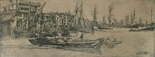 Thames Warehouses 1859, (1904). Artist: James Abbott McNeill Whistler