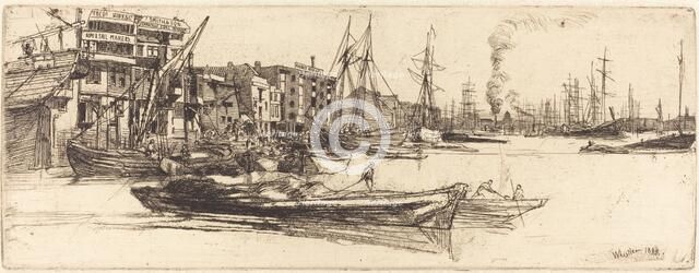 Thames Warehouses, 1859. Creator: James Abbott McNeill Whistler.
