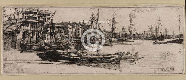 Thames Warehouses, 1859. Creator: James Abbott McNeill Whistler.