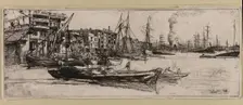 Thames Warehouses, 1859. Creator: James Abbott McNeill Whistler