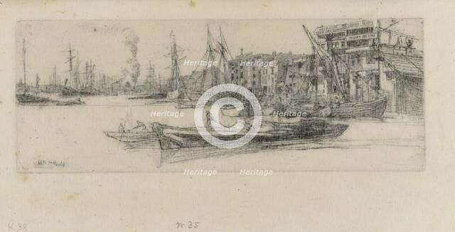Thames Warehouses, 1859. Creator: James Abbott McNeill Whistler.