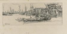 Thames Warehouses, 1859. Creator: James Abbott McNeill Whistler