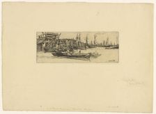 Thames Warehouses, 1859. Creator: James Abbott McNeill Whistler