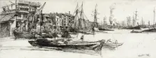 Thames Warehouses, 1859. Creator: James Abbott McNeill Whistler