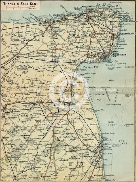 'Thanet & East Kent', c20th Century. Artist: John Bartholomew.