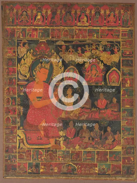 Thangka with Bejeweled Buddha Preaching, 1648. Creator: Unknown.