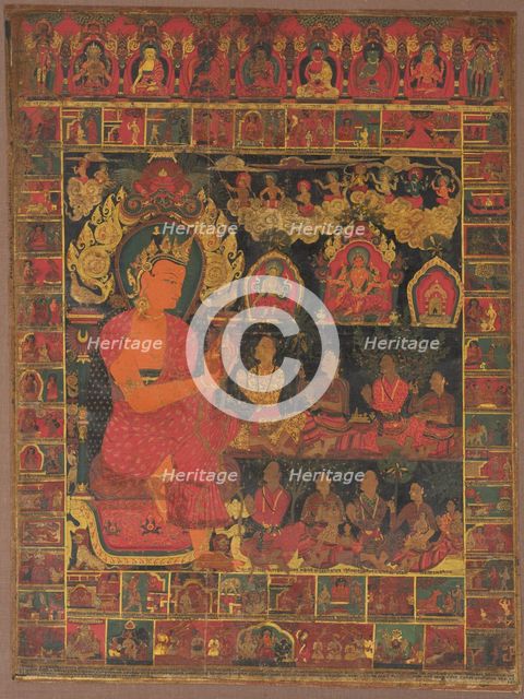 Thangka with Bejeweled Buddha Preaching, 1648. Creator: Unknown.