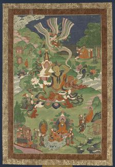 Thangka with Scenes from the Life of the Buddha, Second Half of the 19th cen.. Creator: Tibetan culture