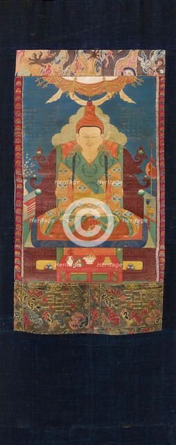 Thangka of the Tibetan king Songtsen Gampo, 18th century. Creator: Tibetan culture.