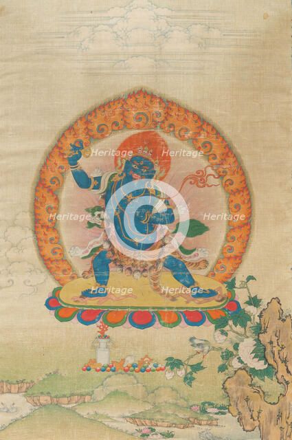 Thangka of Vajrapani, 18th century. Creator: Tibetan culture.