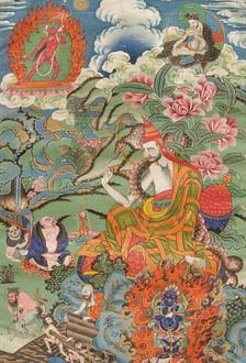 Thangka of Abhayakaragupta, 19th century. Creator: Tibetan culture