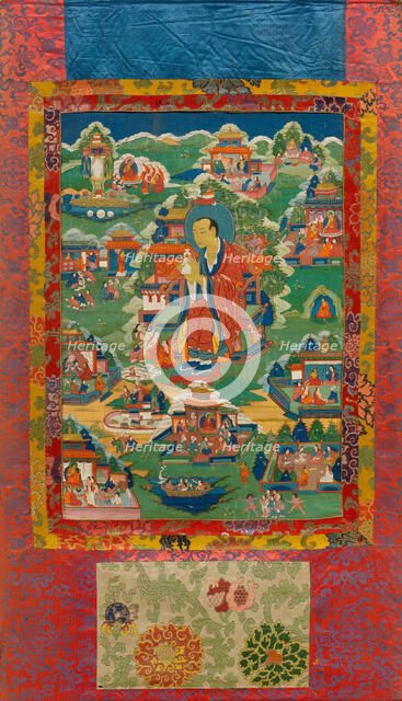 Thangka of Arhat Abheda, 19th century. Creator: Tibetan culture.
