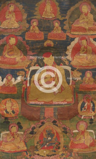 Thangka of Namkha Pelzang (1535-1602) , 18th century. Creator: Tibetan culture.