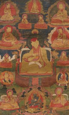 Thangka of Namkha Pelzang (1535-1602) , 18th century. Creator: Tibetan culture