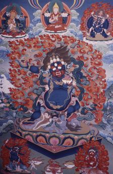 Thangka painting project for Tibetan refugees, Dharamsala, India, 1988. Creator: Amanda Waite
