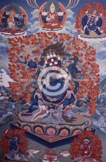 Thangka painting project for Tibetan refugees, Dharamsala, India, 1988. Creator: Amanda Waite.