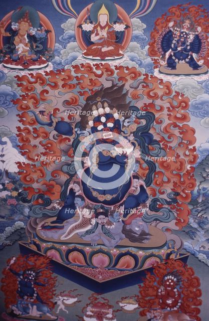 Thangka painting project for Tibetan refugees, Dharamsala, India, 1988. Creator: Amanda Waite.