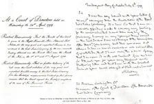 Thanks of Court of Directors to Lord Nelson for his Victory at Mouth of the Nile, 1799, 1890 Creator: Unknown