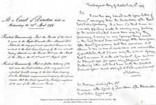 Thanks of Court of Directors to Lord Nelson for his Victory at Mouth of the Nile, 1799, 1890 Creator: Unknown