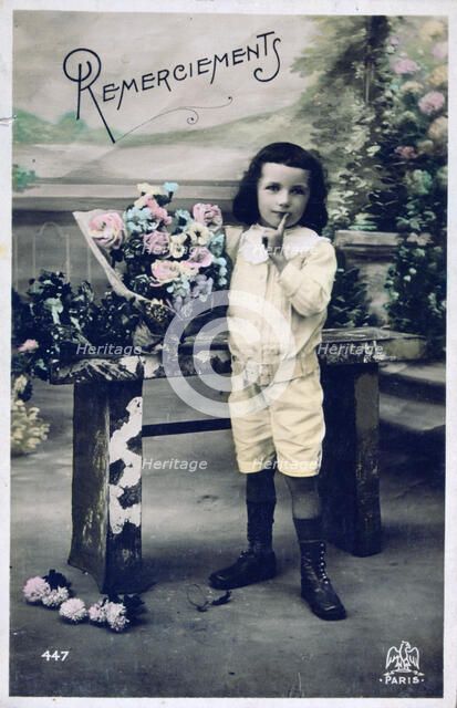 'Thanks', vintage French postcard, c1900. Artist: Unknown
