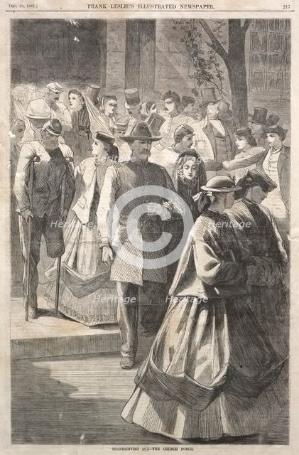 Thanksgiving Day - The Church Porch, 1865. Creator: Winslow Homer (American, 1836-1910).