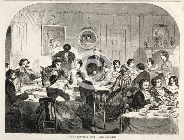 Thanksgiving Day - The Dinner, 1858. Creator: Winslow Homer (American, 1836-1910).