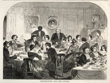 Thanksgiving Day - The Dinner, 1858. Creator: Winslow Homer (American, 1836-1910)