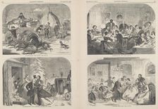 Thanksgiving Day - Ways and Means [upper left], published 1858. Creator: Winslow Homer