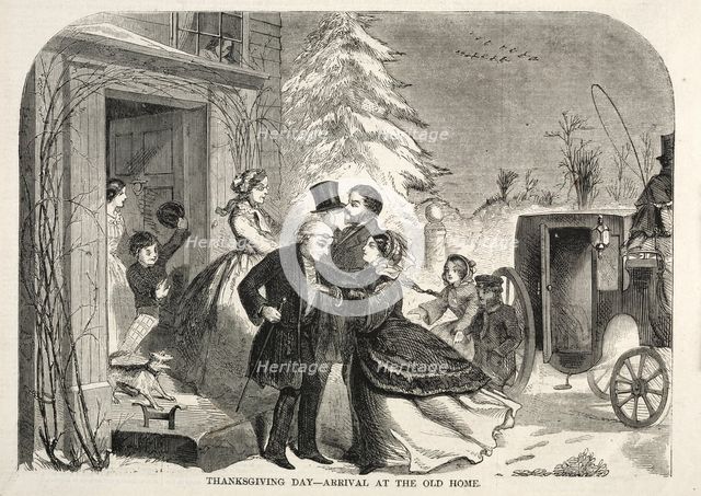 Thanksgiving Day - Arrival at the Old Home, 1858. Creator: Winslow Homer (American, 1836-1910).